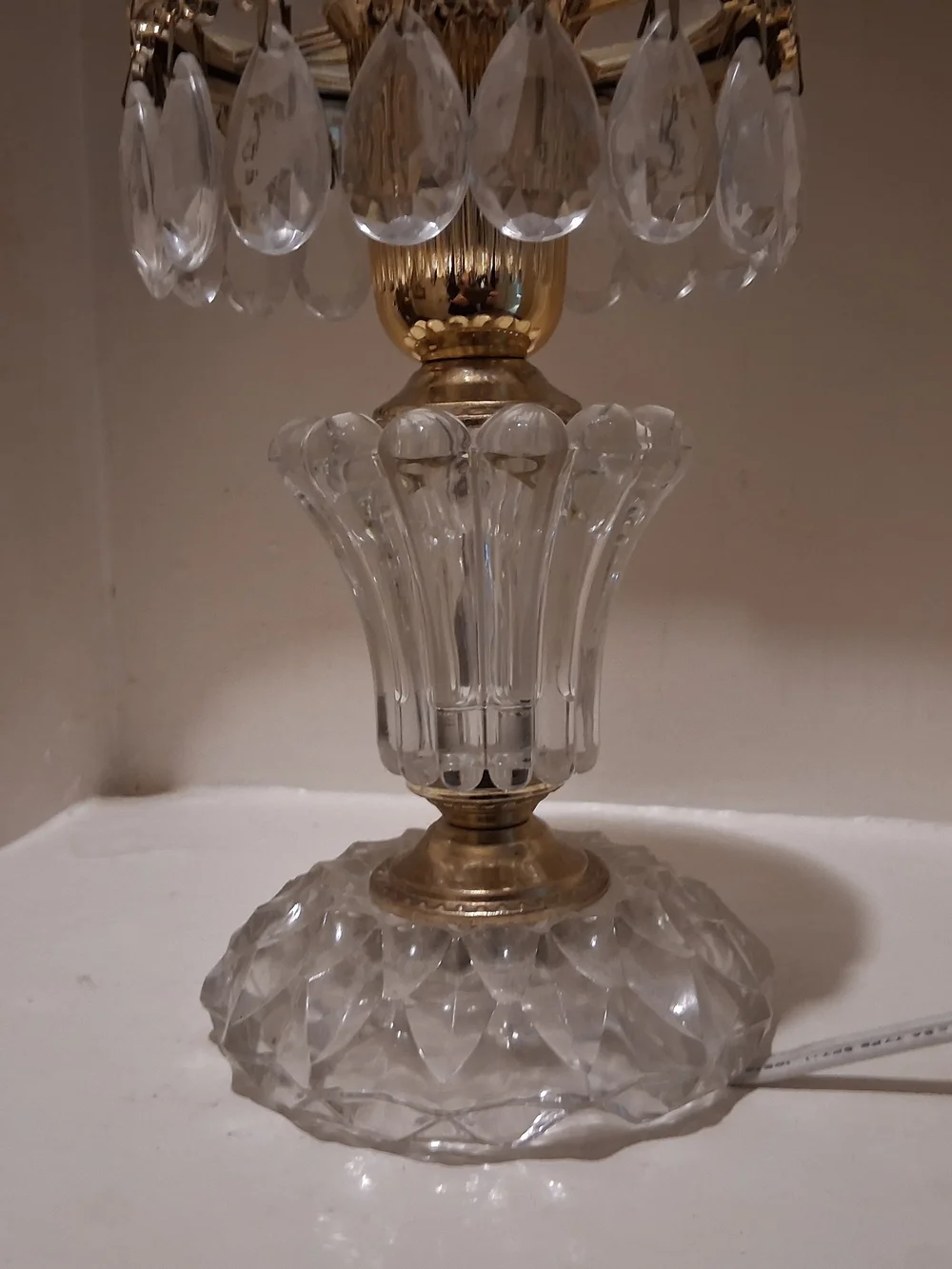 Vintage Michelotti Crystal Boudoir Parlor Lamp